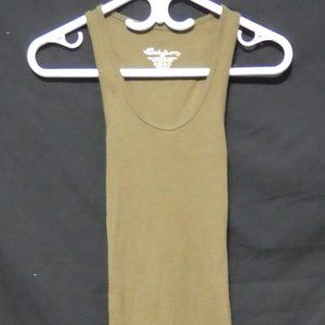 SEDUCTIONS, medium, long khaki ribbed tank dress, GUC